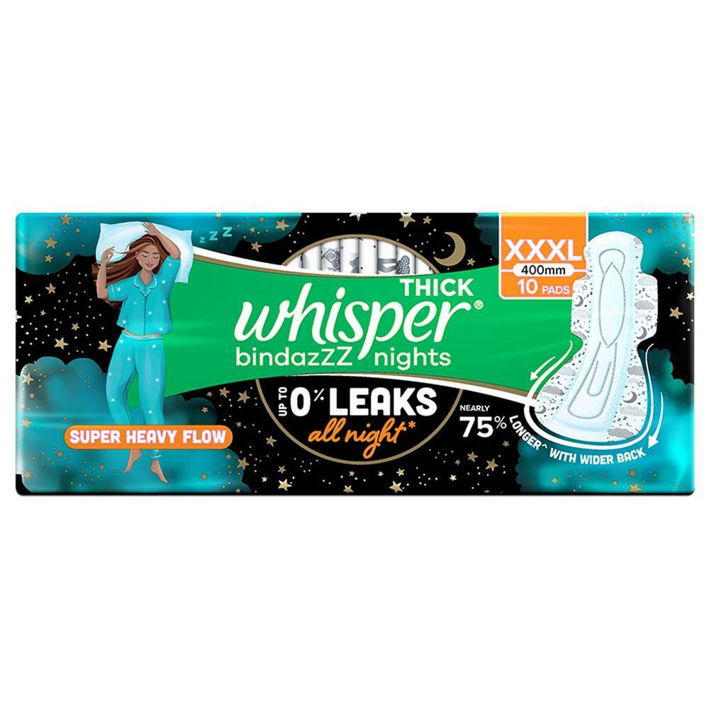 WHISPER | Whisper Ultra Nights Sanitary Napkin with Wings (XXXL) 10 pads