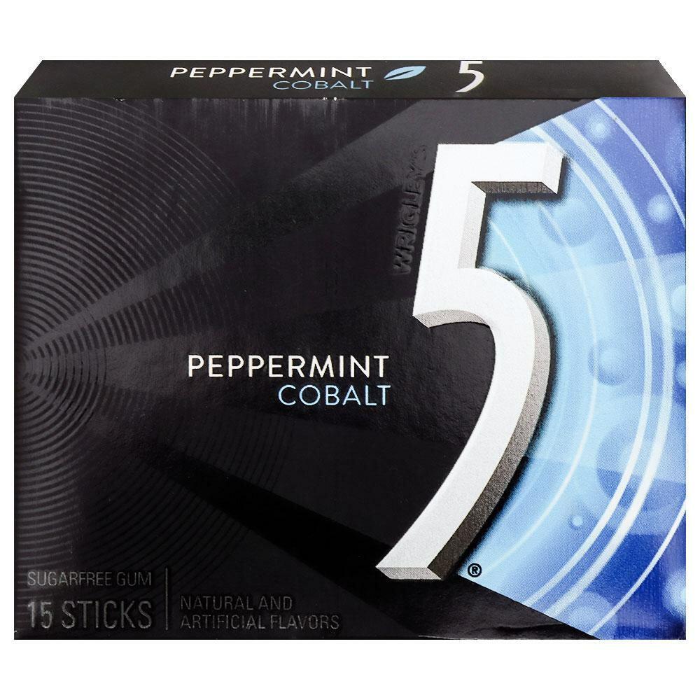 5 Gum | Wrigley's 5 Gum Peppermint Cobalt Chewing Gum (15 Sticks)