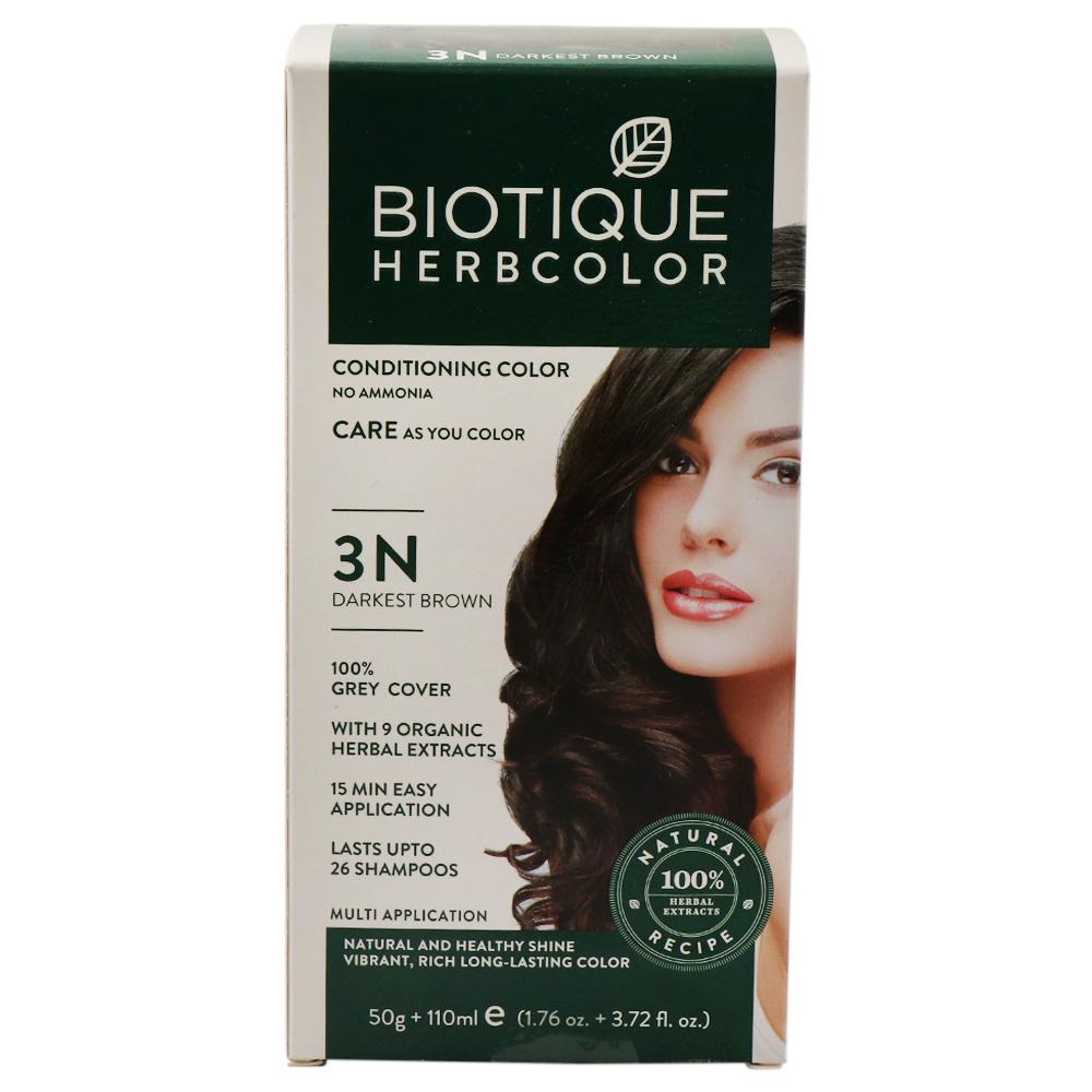 BIOTIQUE | Biotique Herbcolor Conditioning Color, Darkest Brown (3N) (50 g + 110 ml)