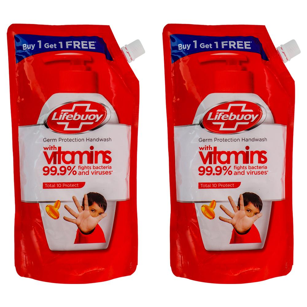 LIFEBUOY | Lifebuoy Total 10+ Activ Silver + Formula Handwash Refill 750 ml (Buy 1 Get 1 Free)