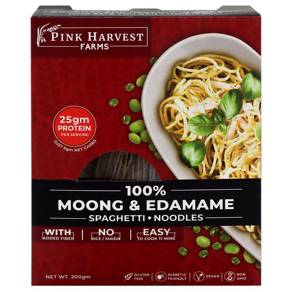 Pink Harvest Farms | Pink Harvest Farms Moong & Edamame Spaghetti Noodles 200 g