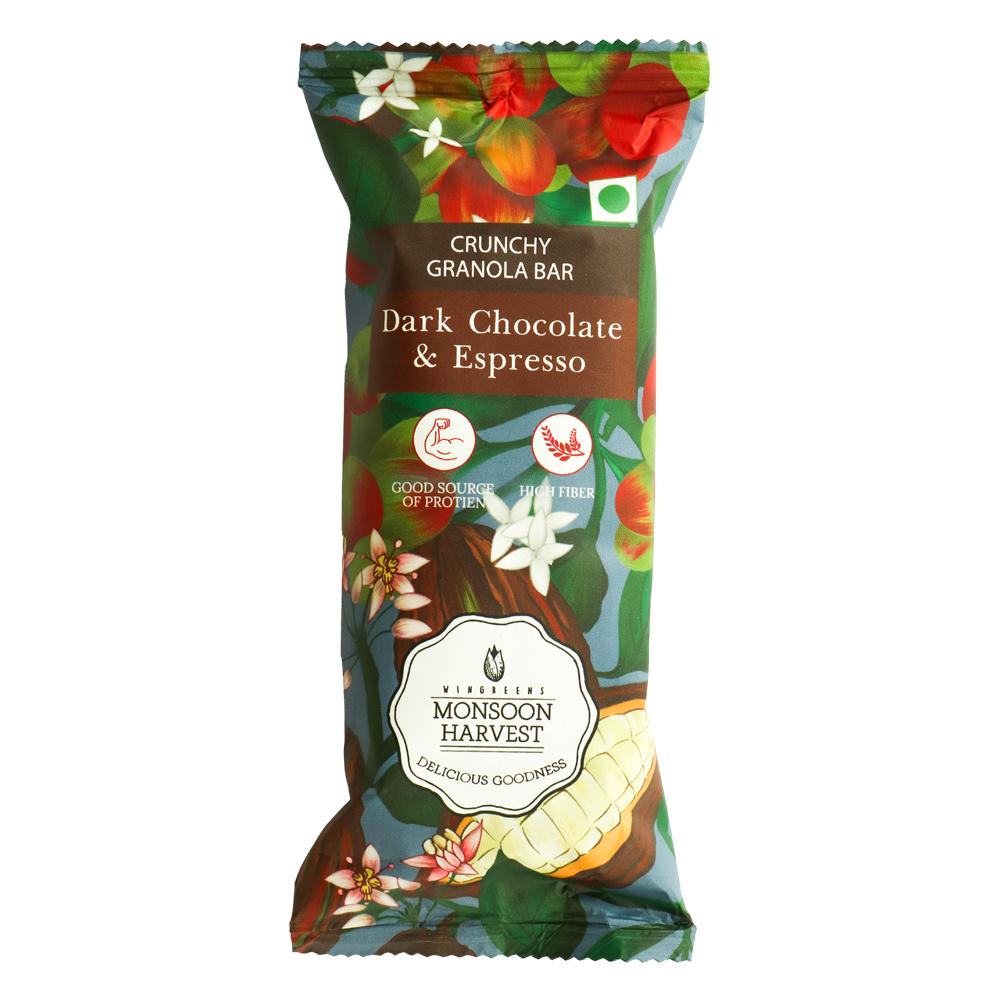 Monsoon Harvest | Monsoon Harvest Crunchy Dark Chocolate & Espresso Granola Bars 40 g