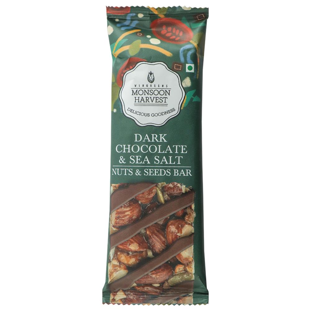 Monsoon Harvest | Monsoon Harvest Dark Chocolate & Sea Salt Nuts & Seeds Bar 30 g