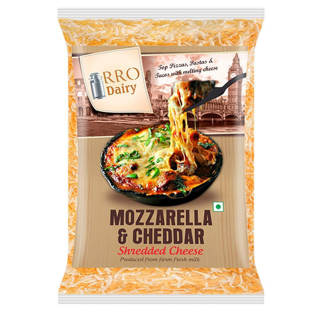 RRO | RRO Dairy Mozzarella; Cheddar Shredded Cheese 200 g