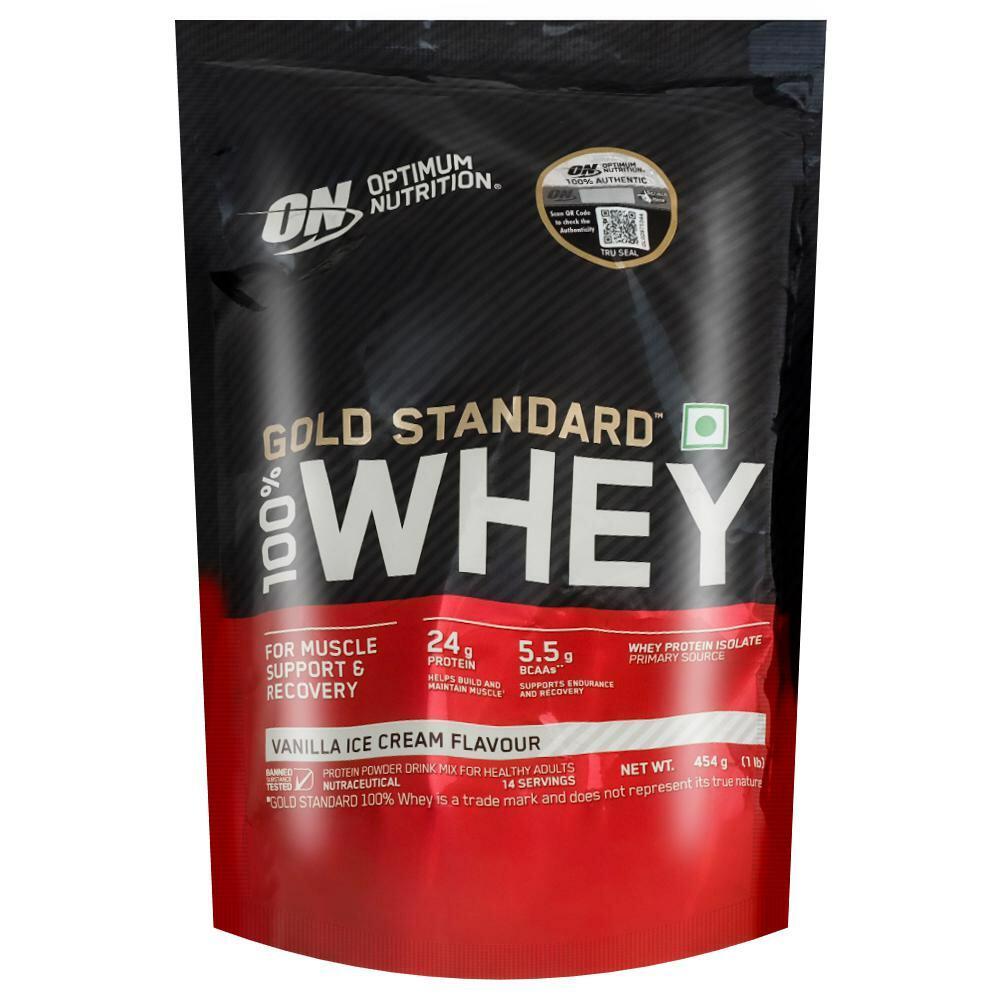 Optimum Nutrition | Optimum Nutrition (ON) Gold Standard 100% Whey Vanilla Ice Cream Protein Powder 454 g