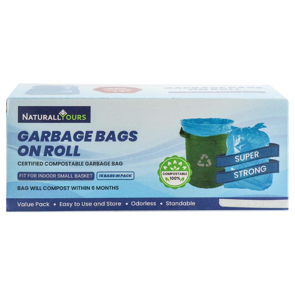 Naturally Yours | NaturallYours Compostable Blue Garbage Bags on Roll (Pack of 15)