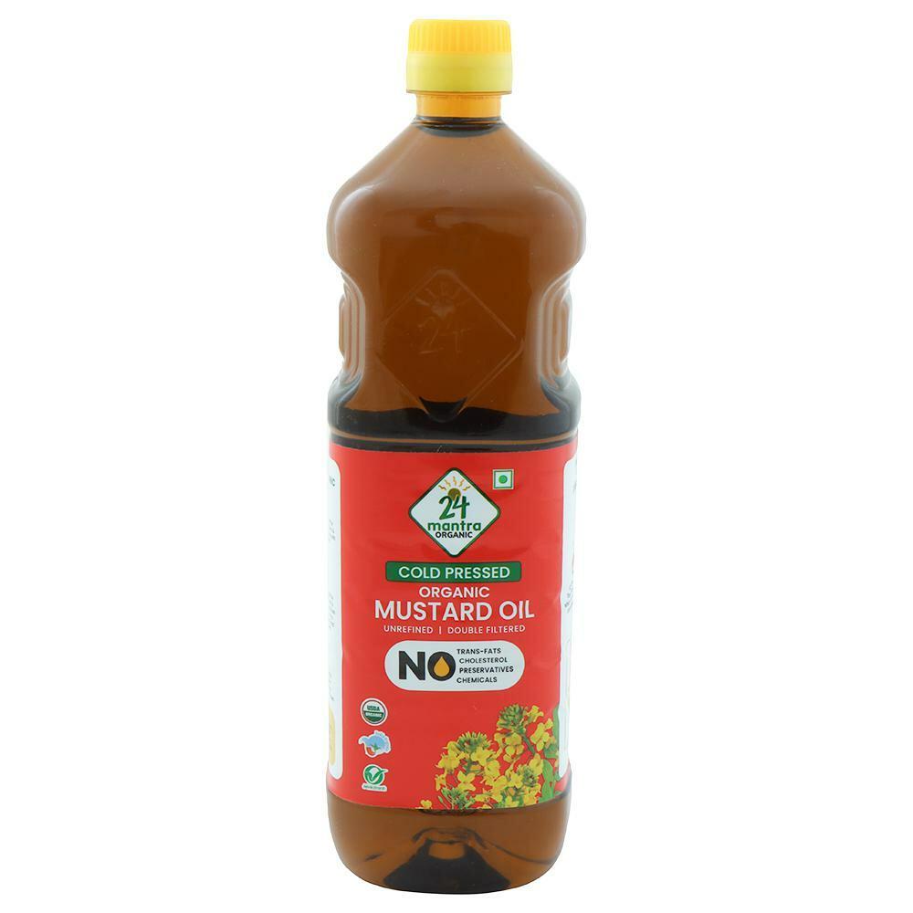 24 Mantra Organic | 24 Mantra Organic Premium Cold Pressed Mustard Oil 1 l