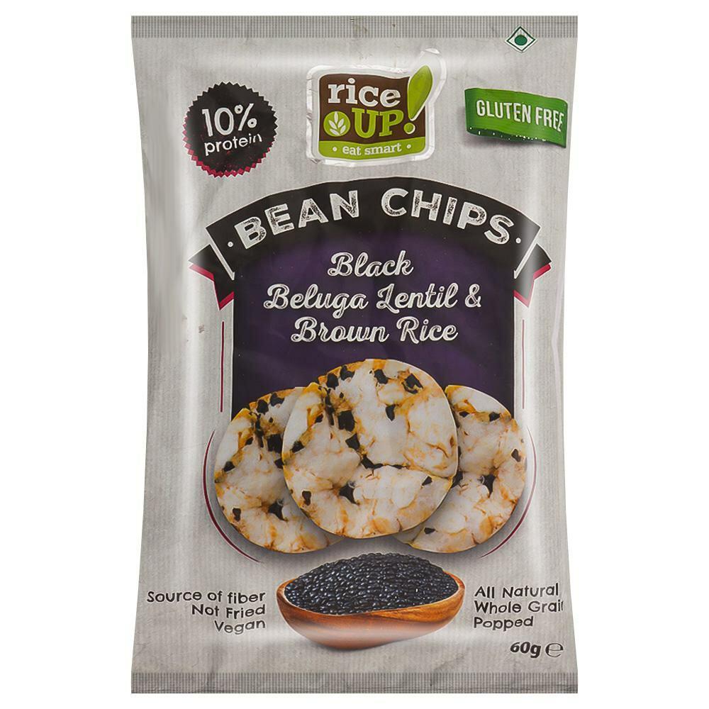 Riceup | RiceUp Black Beluga Lentil & Brown Rice Bean Chips 60 g