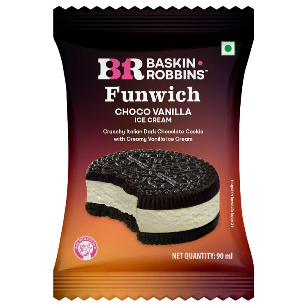 Baskin Robbins | Baskin Robbins Funwich Choco Vanilla Ice Cream Sandwich 90 ml