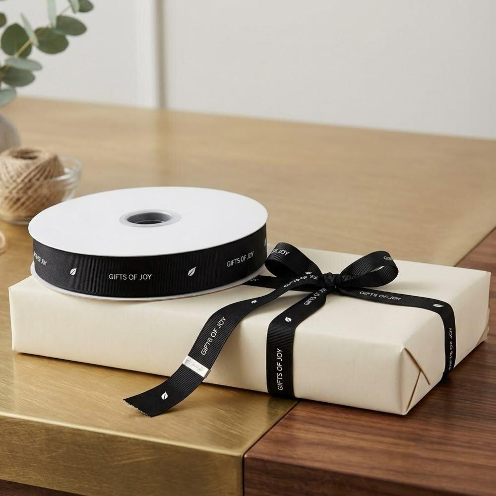 Gifts of Joy | Gifts of Joy Grosgrain Black Ribbon 91 mtr