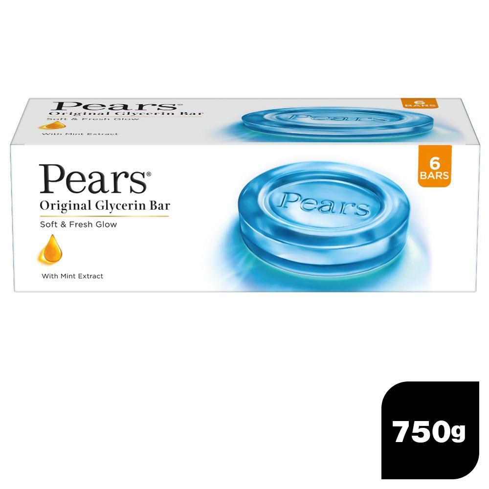 PEARS | Pears Soft & Fresh Glow Original Glycerine Bathing Soap (6N x 125 g)