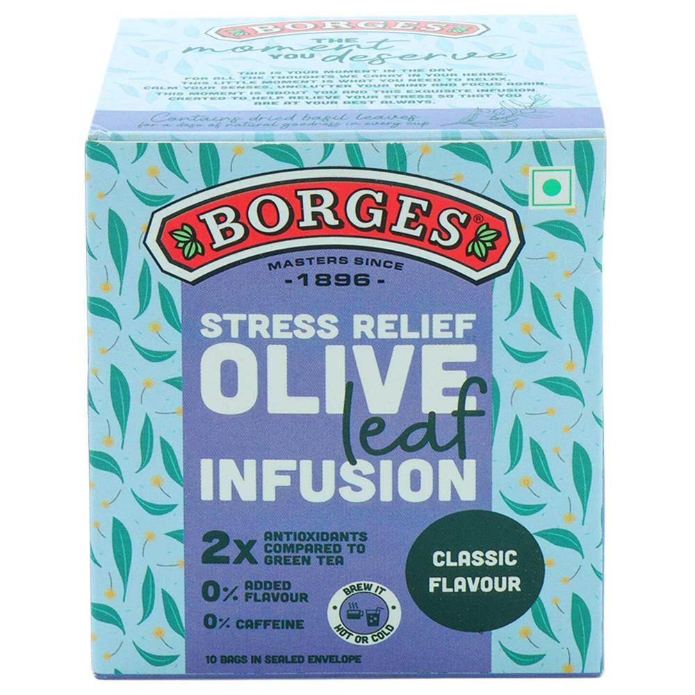 Borges | Borges Oliveleaf Infusion Basil Tea Bags 10 x 1.5 g