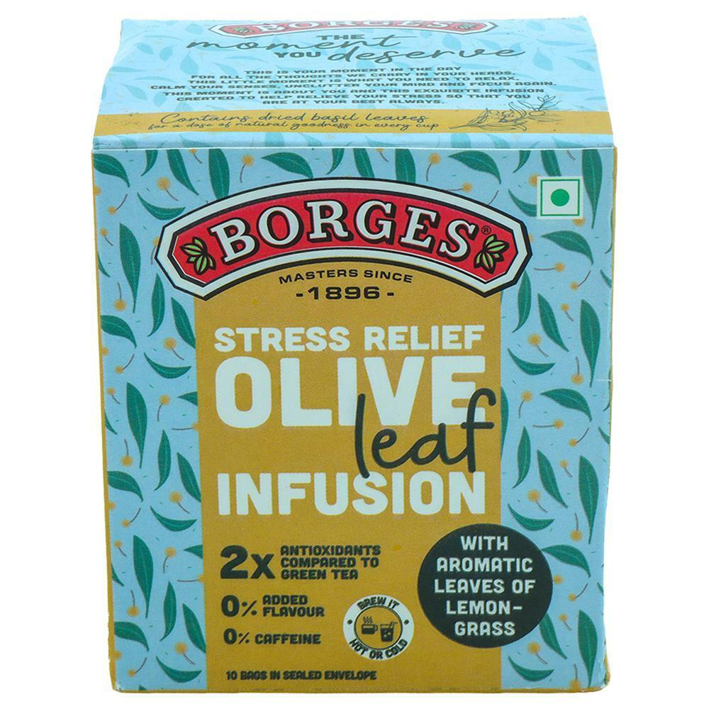 Borges | Borges Olive Leaf Infusion with Lemongrass Stress Relief Tea Bags (10 N x 1.5 g)