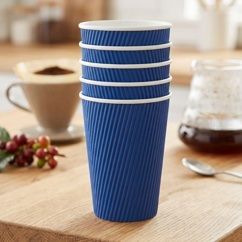 Celebration Essentials | Celebration Essentials Blue Ripple Paper Cups 500 ml (5 pcs)