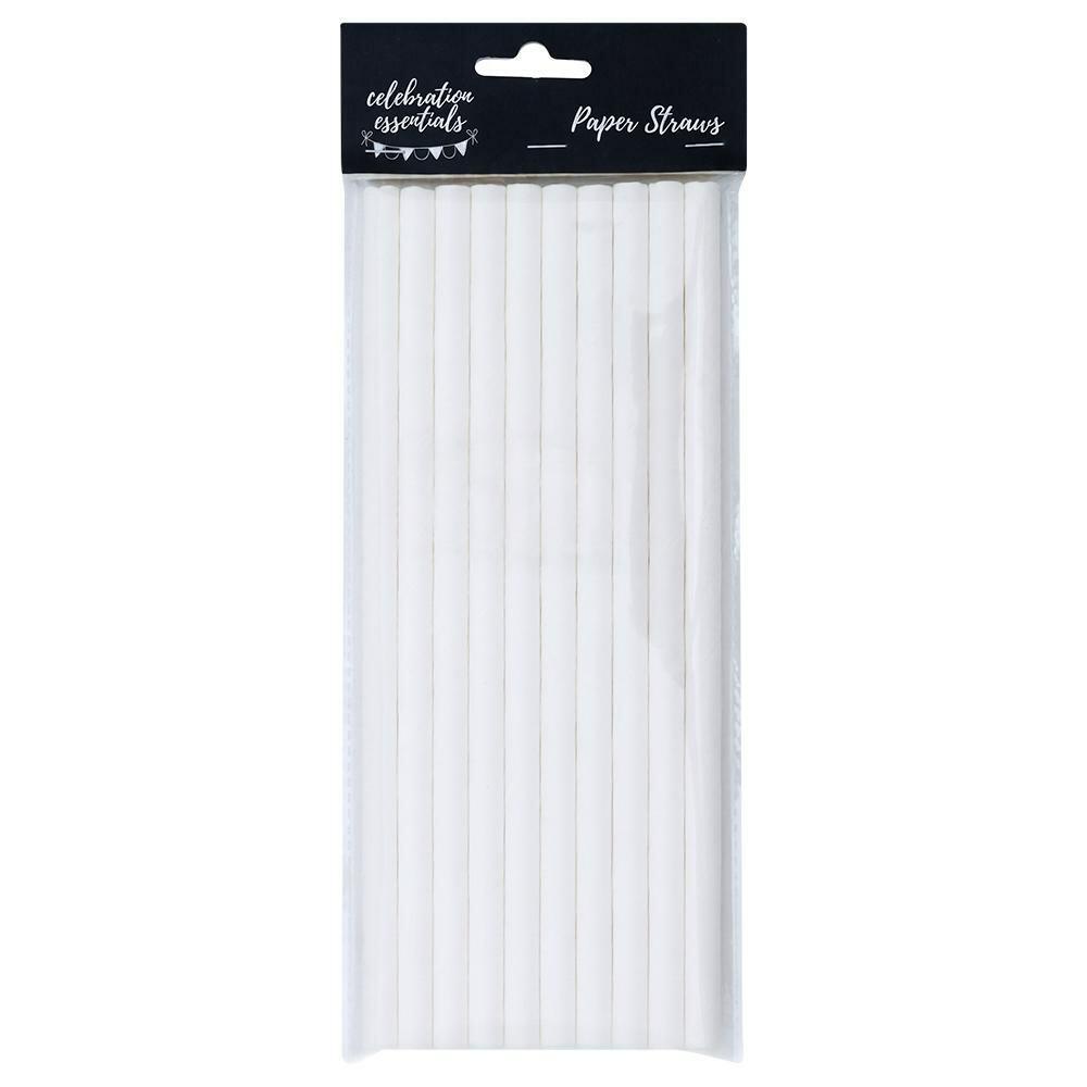 Celebration Essentials | Celebration Essentials White Paper Smoothie Straws (10 pcs)
