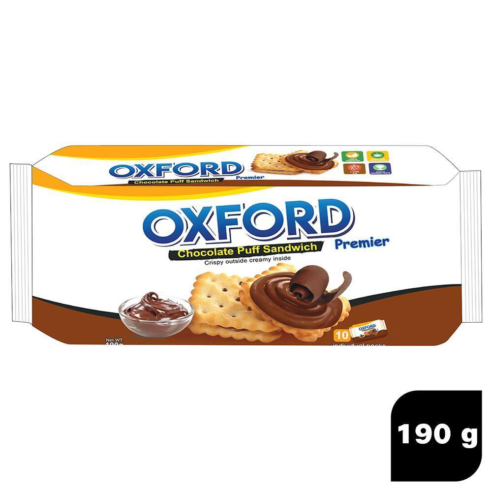 Oxford | Oxford Chocolate Puff Sandwich Biscuit 190 g