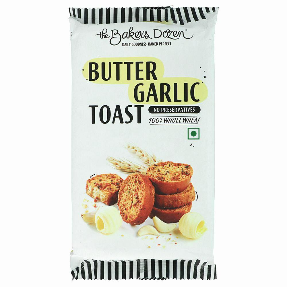The Bakers Dozen | The Baker's Dozen Whole Wheat Butter Garlic Toast Rusk 90 g