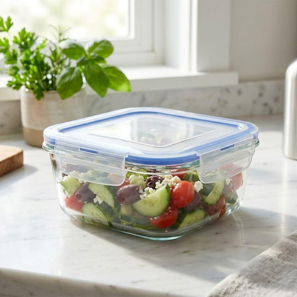 Naturally Yours | Naturally Yours Square Glass Container with Lid 150 ml (1 pc)