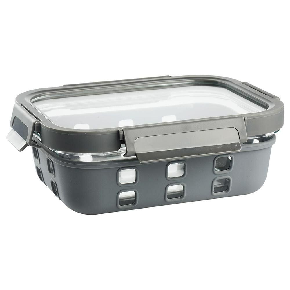 BOROSIL | Borosil Klip-N-Store Plus Glassware Rectangle Container with Lid 370 ml (1 pc)