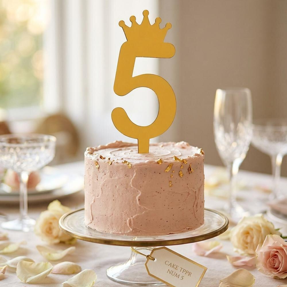 Celebration Essentials | Celebration Essentials Assorted Color Cake Topper - Number 5 (1 pc)