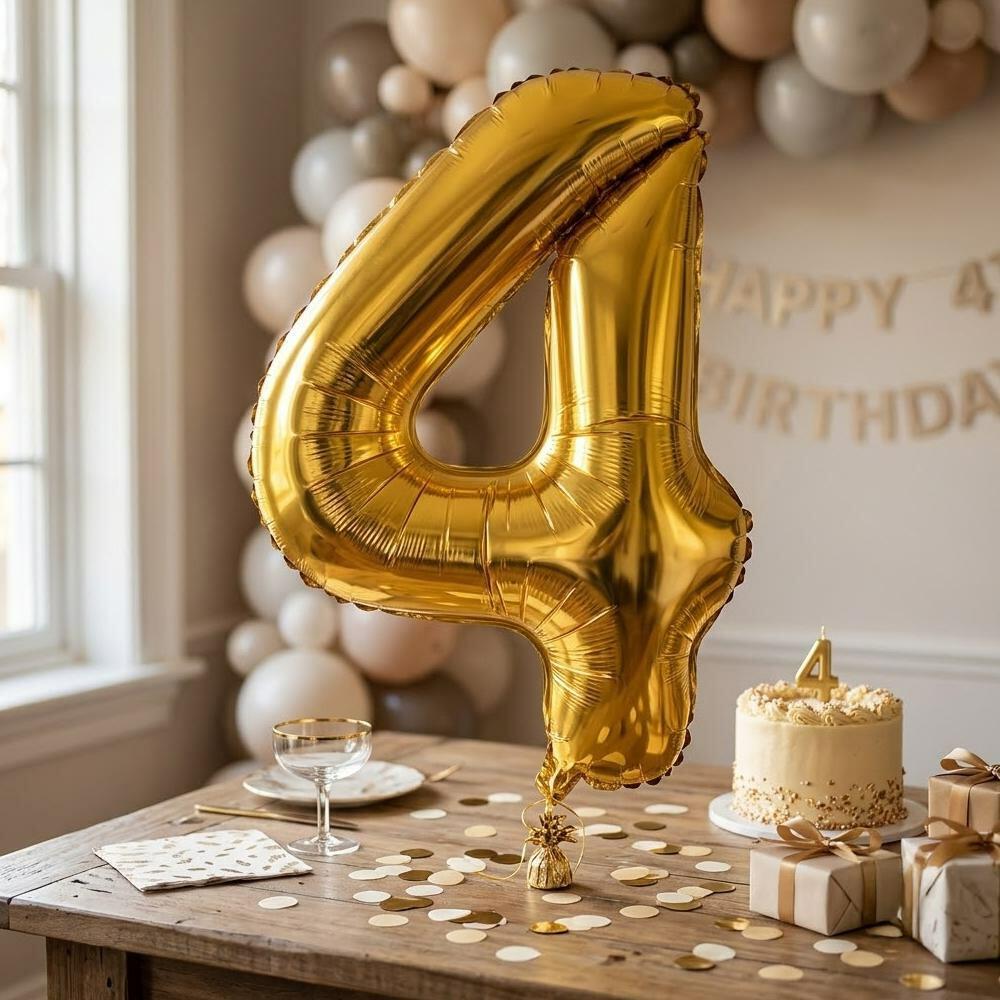 Celebration Essentials | Celebration Essentials Assorted Color 18 Inch Foil Balloon - Number 4 (1 pc)