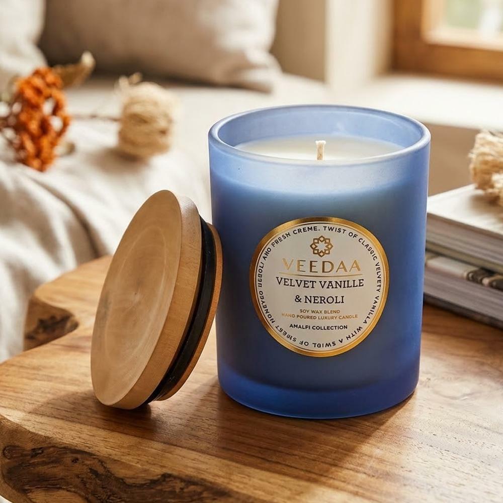 Veedaa | Veedaa Velvet Vanille & Neroli Czech Glass Soy Scented Candle