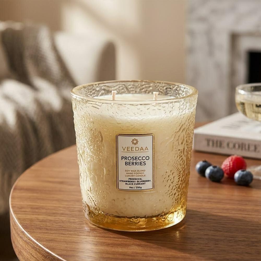 Veedaa | Veedaa Prosecco Berries Valeno Glass Luxury Scented Candle
