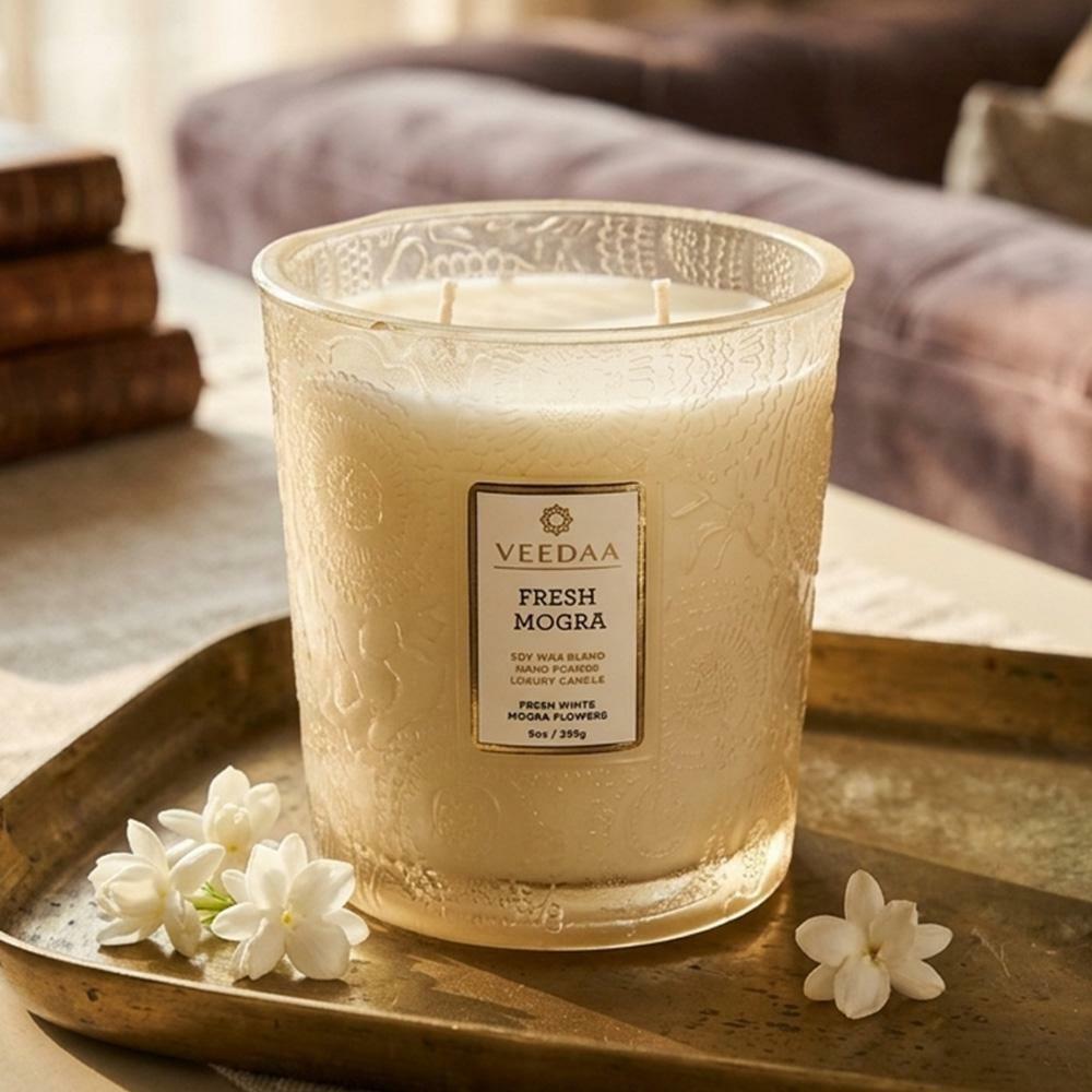 Veedaa | Veedaa Fresh Mogra Valeno Glass Soy Scented Candle