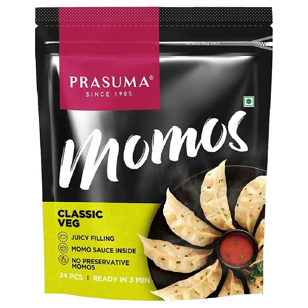Prasuma | Prasuma Ready to Cook Classic Veg Momos (24 Pieces)