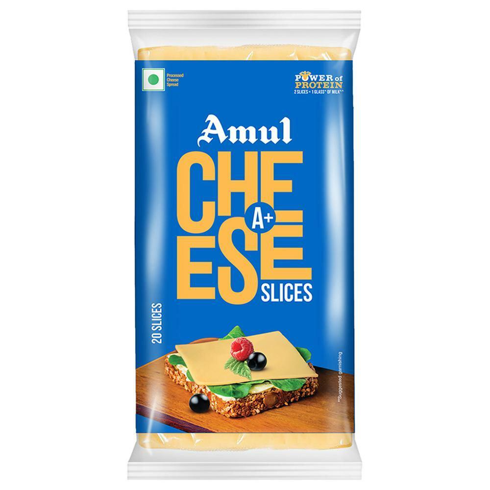 AMUL | Amul A+ Processed Cheese Slices 400 g (20 Slices)
