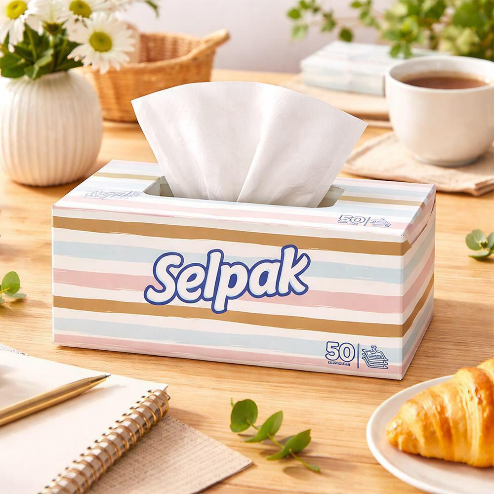 Selpak | Selpak 3-Ply Standard Facial Tissue Box (50 Sheets)