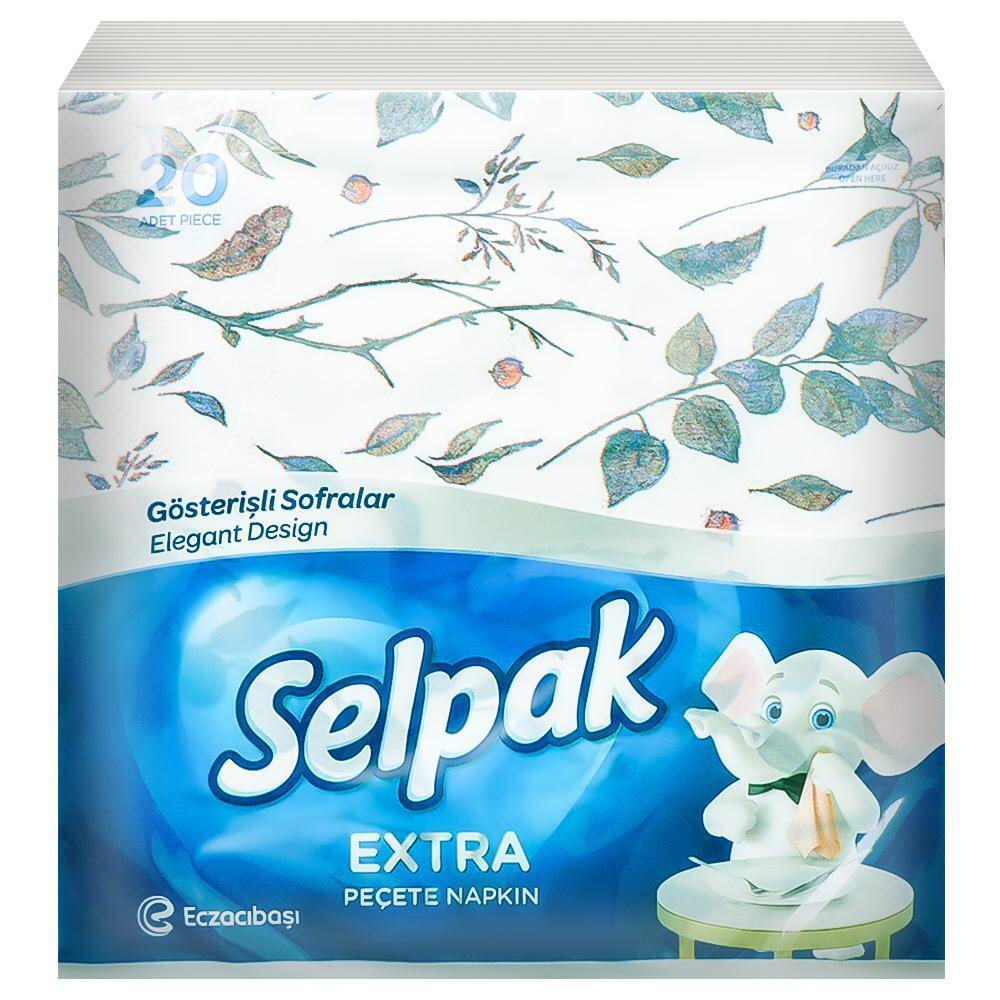 Selpak | Selpak 3 Ply Extra Printed Tissue Paper Napkin (Pack of 20)