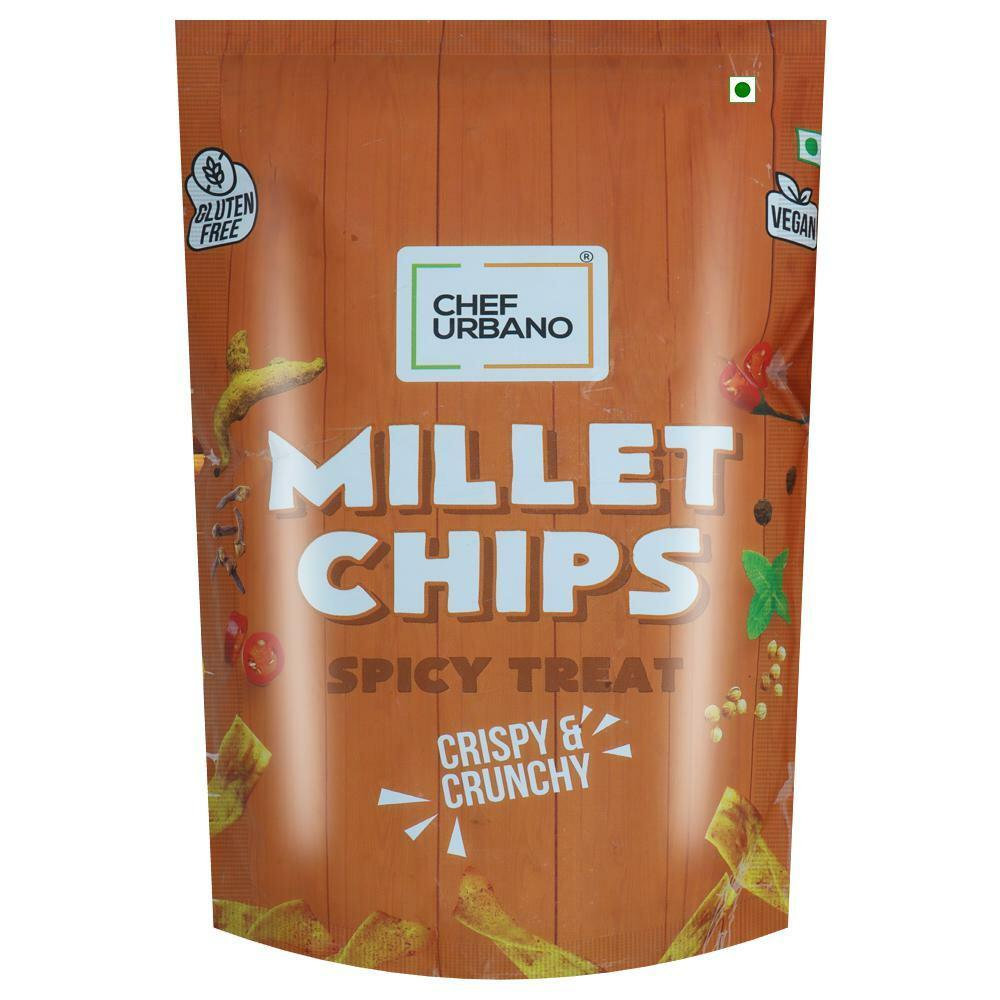 Chef Urbano | Chef Urbano Spicy Treat Crispy & Crunchy Millet Chips 75 g