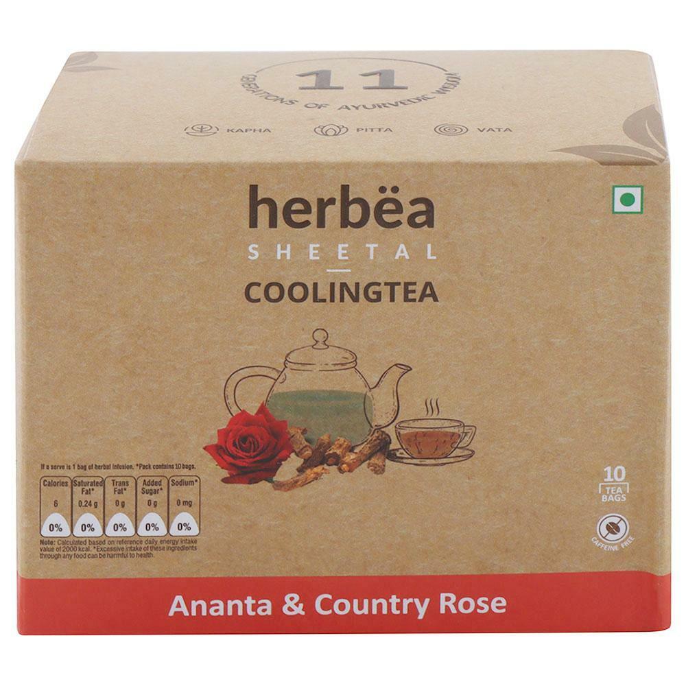 Herbea | Herbea Sheetal Ananta & Country Rose Cooling Tea Bags (10 pcs)