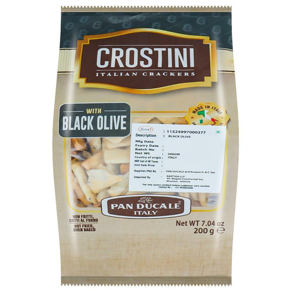 PAN DUCALE | Pan Ducale Crostini Black Olive Italian Crackers 200 g