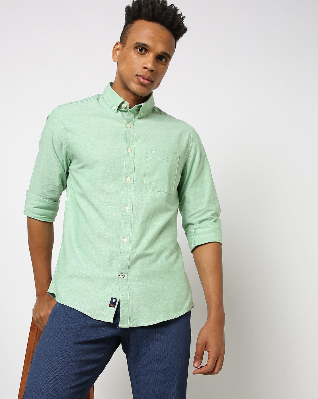 Men Core Oxford Slim Fit Shirt with Patch Pocket