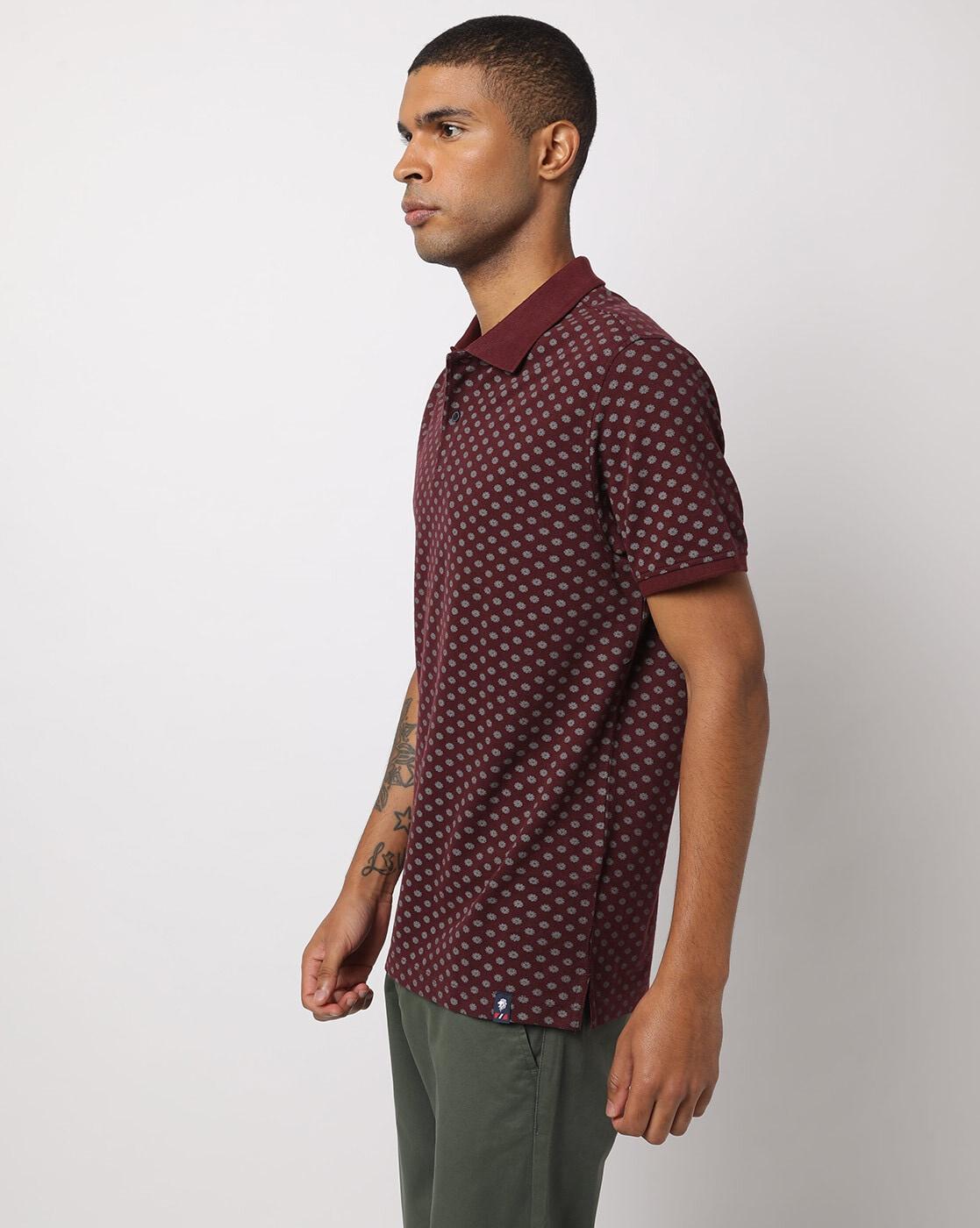 Regular Fit AOP Floral Print Polo T-Shirt