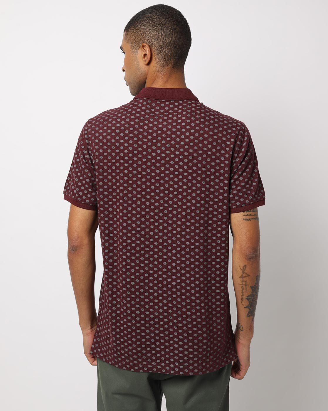 Regular Fit AOP Floral Print Polo T-Shirt