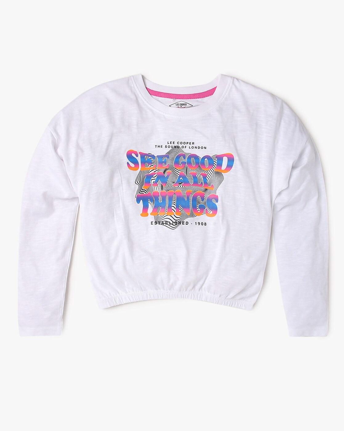 Typographic Print Crew-Neck T-Shirt