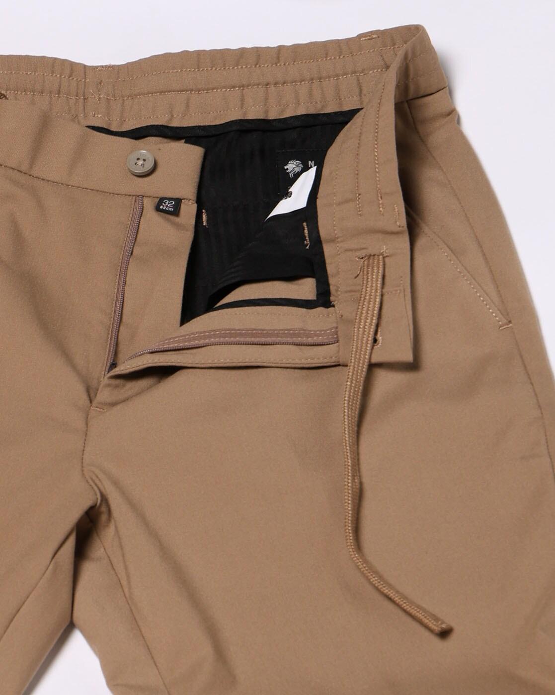 Men Slim Fit Flat-Front Trousers