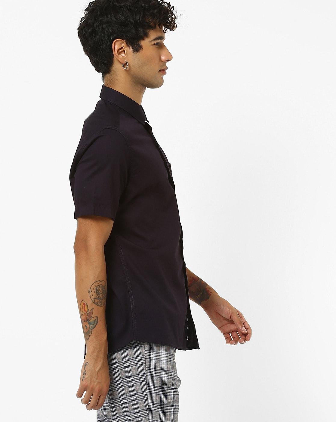 Cotton Shirt with Patch Pocket