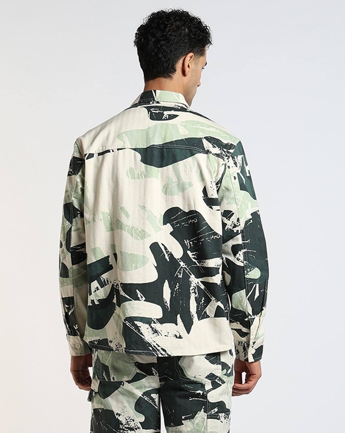 ABSTRACT AOP SHACKET, ECRU, XXL