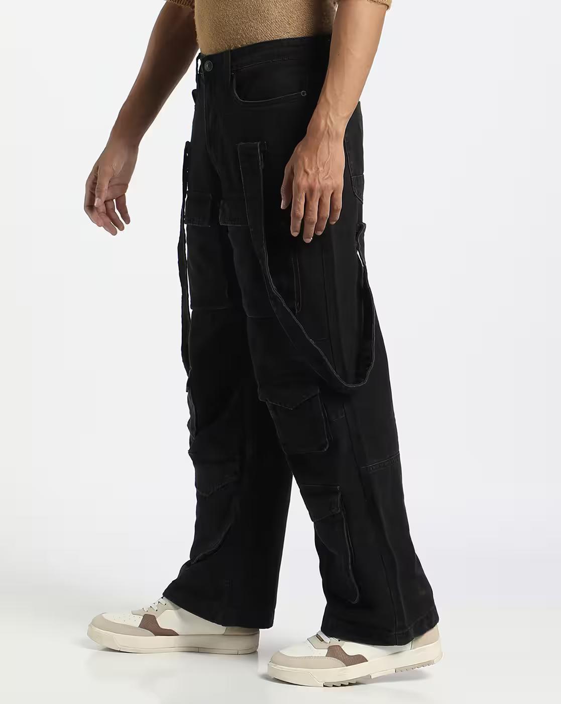 MULTI-POCKET UTILITY CARGO, BLACK, 38