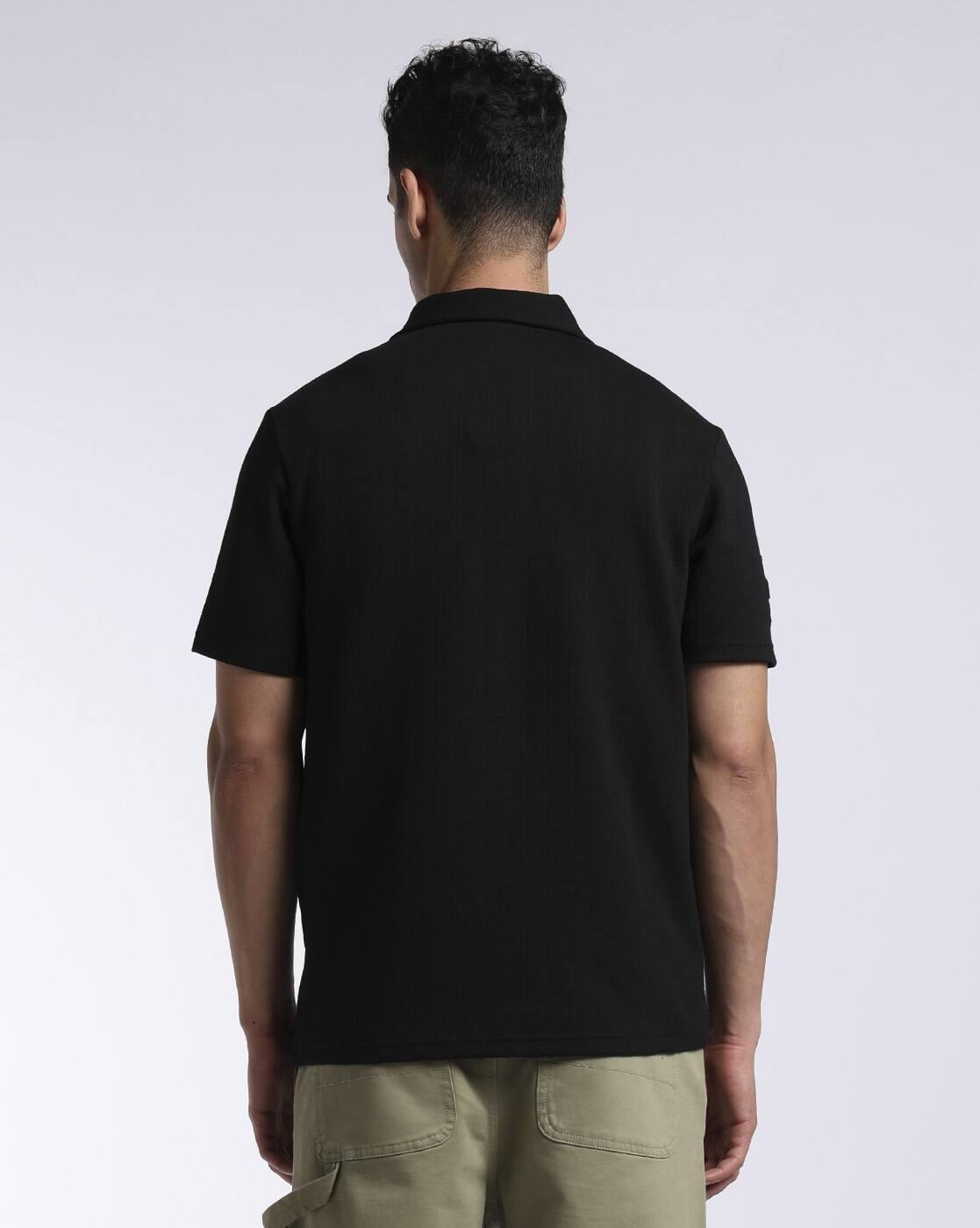 TONAL EMBROIDERED SPREAD C, JET BLACK, M