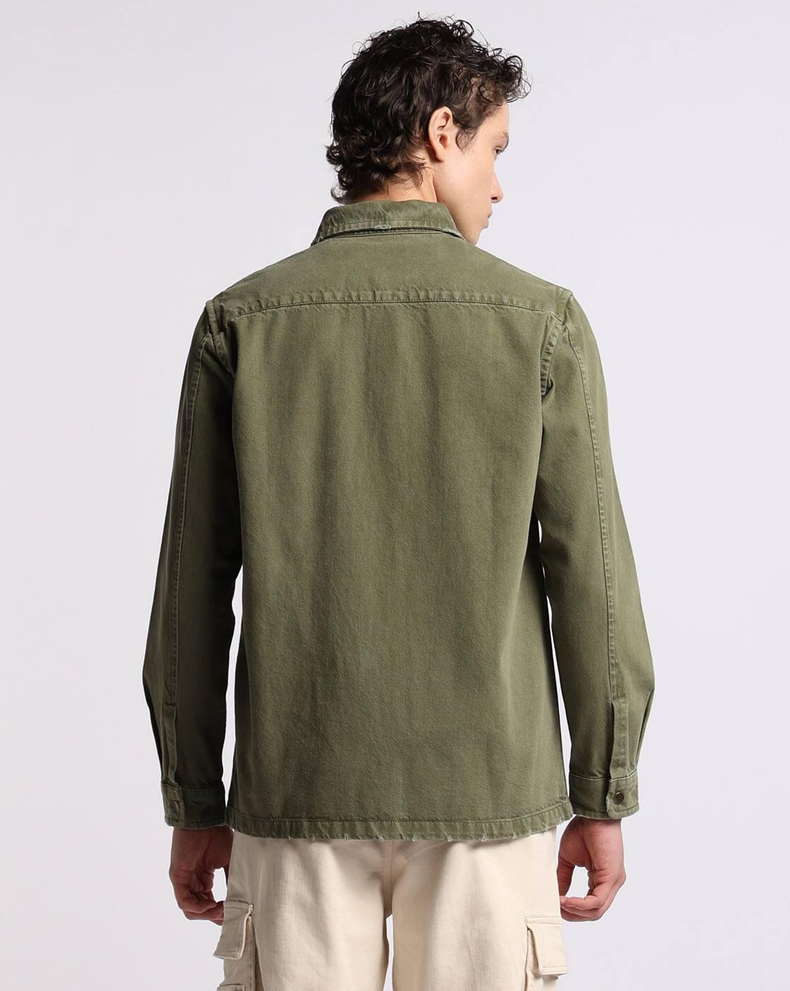 RIPPED OLIVE OVERDYED OVERSH, OLIVE, XXL