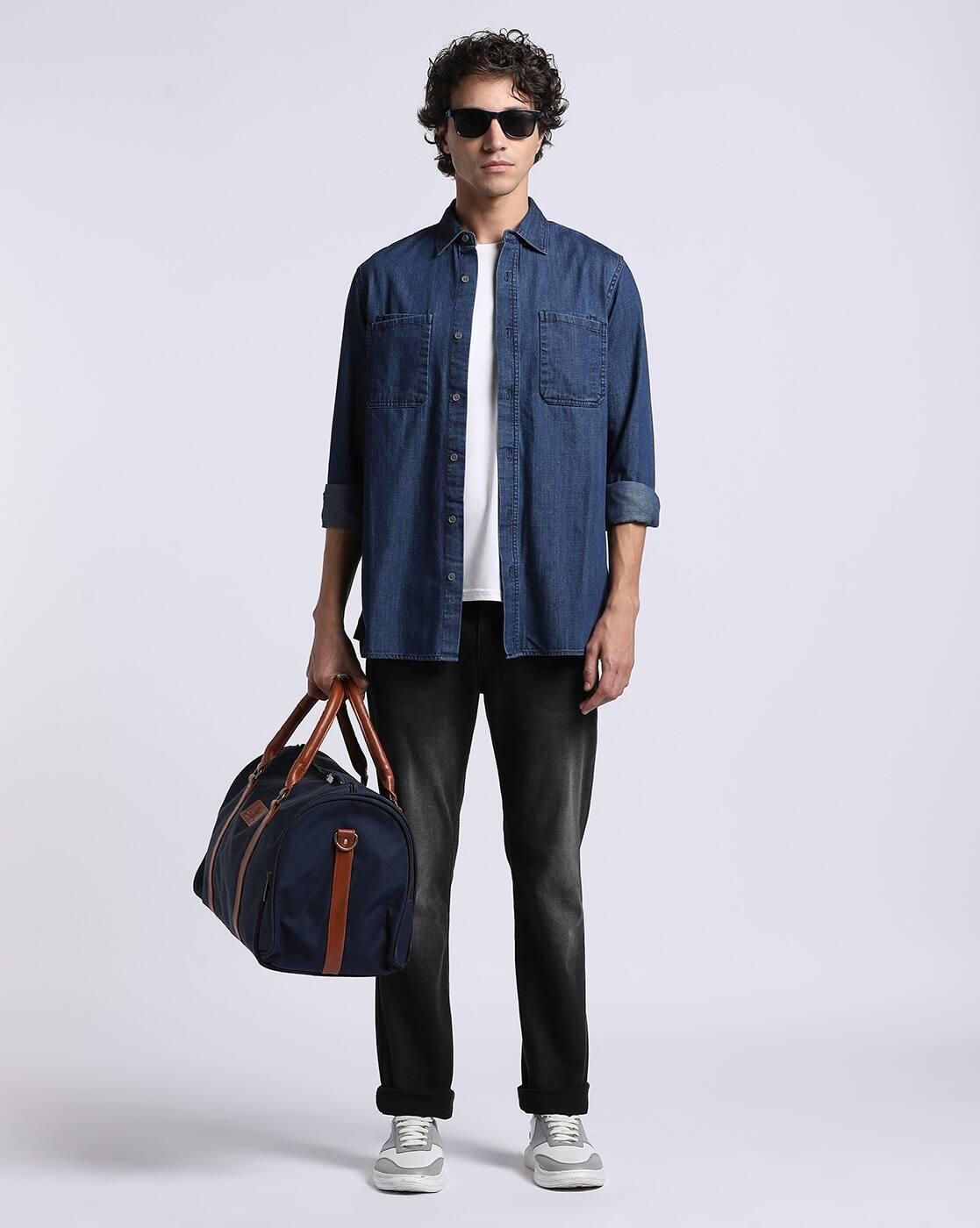 FS INDIGO DENIM SHIRT WI, Dark BLUE