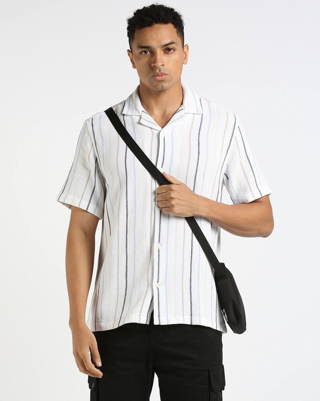 RESORT COLLAR SHIRT IN MO, OFF WHITE, XL