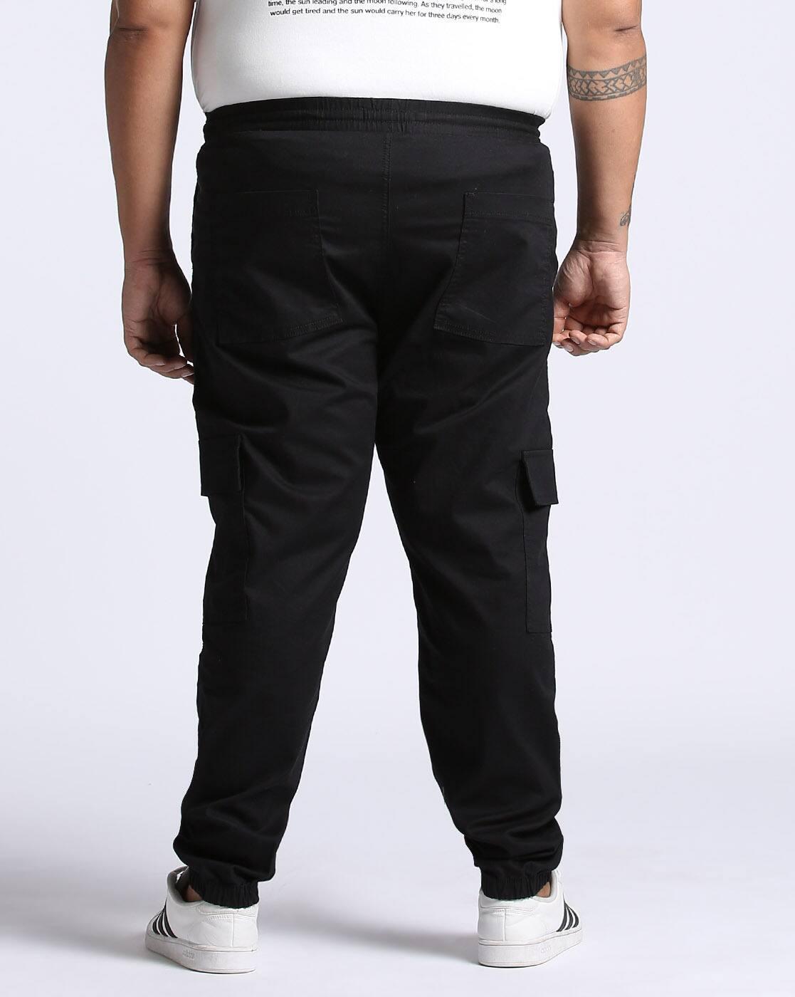 PLUS SIZE CARGO JOGGERS W, JET BLACK, 40