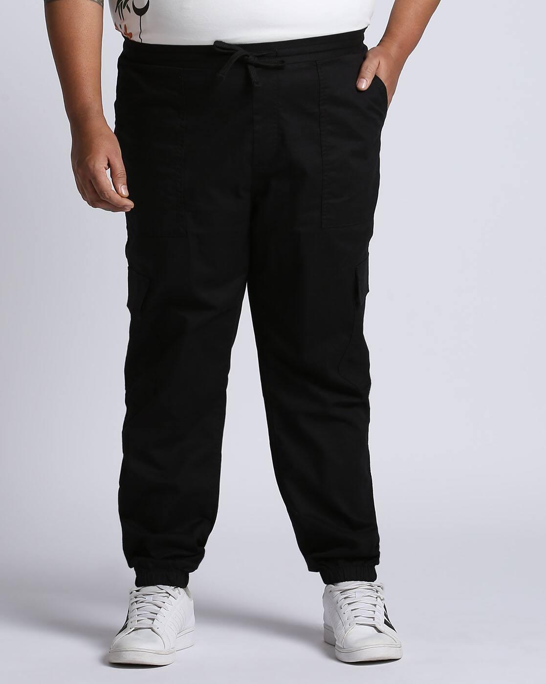 PLUS SIZE CARGO JOGGERS W, JET BLACK, 40