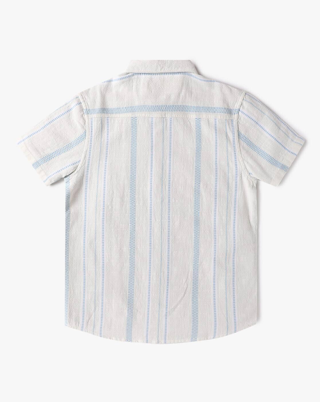 STRIPED SHIRT IN MOCKL, SKY BLUE, 11-12Y
